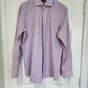 Boss plaid button up, 16.5 neck 36/37 sleeve